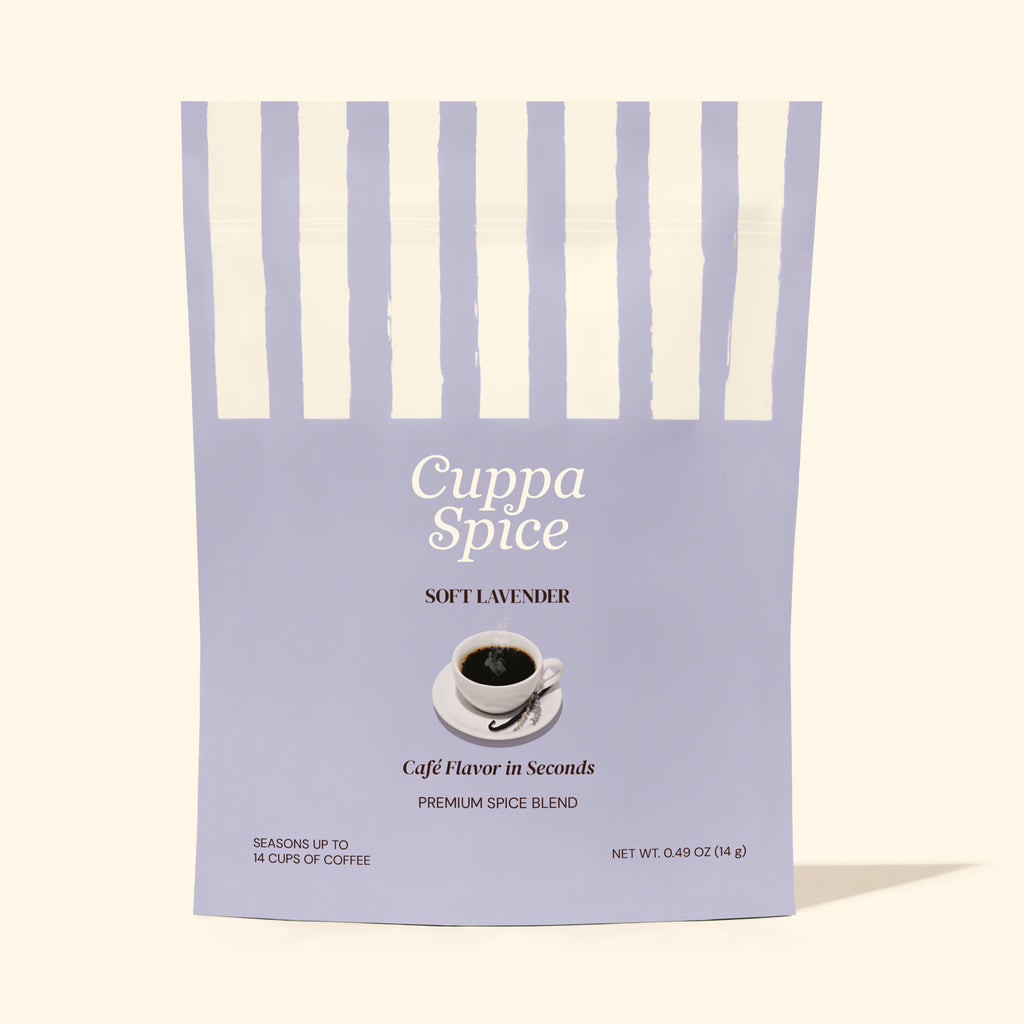 Cuppa Spice soft lavender spice blend packaging on a white background