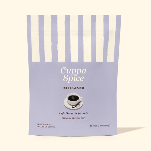 Cuppa Spice soft lavender spice blend packaging on a white background