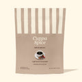 Cuppa Spice spiced mocha coffee package with striped design on a white background